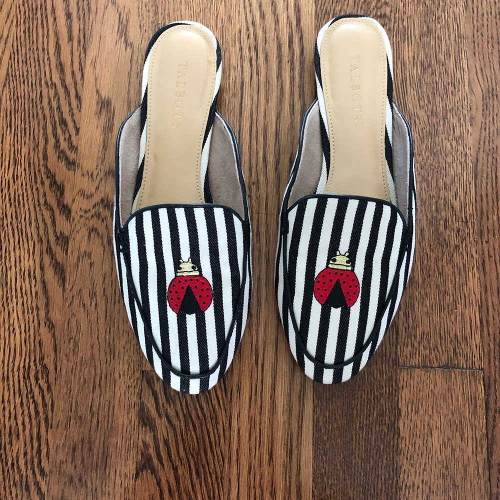 Talbots Ryan canvas stripped/ladybug embroidered